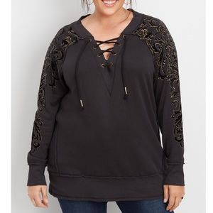 Velvet & Rhinestone Pullover